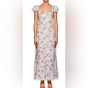BROCK‎ COLLECTION Floral-print Cotton Cap-sleeve Maxi Dress Size 6